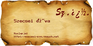 Szecsei Éva névjegykártya